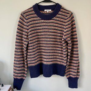 Madewell Striped Tensley Pullover Sweater in Cotton Merino Yarn